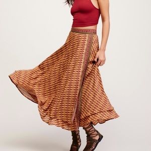 Free People midi wrap skirt size 0